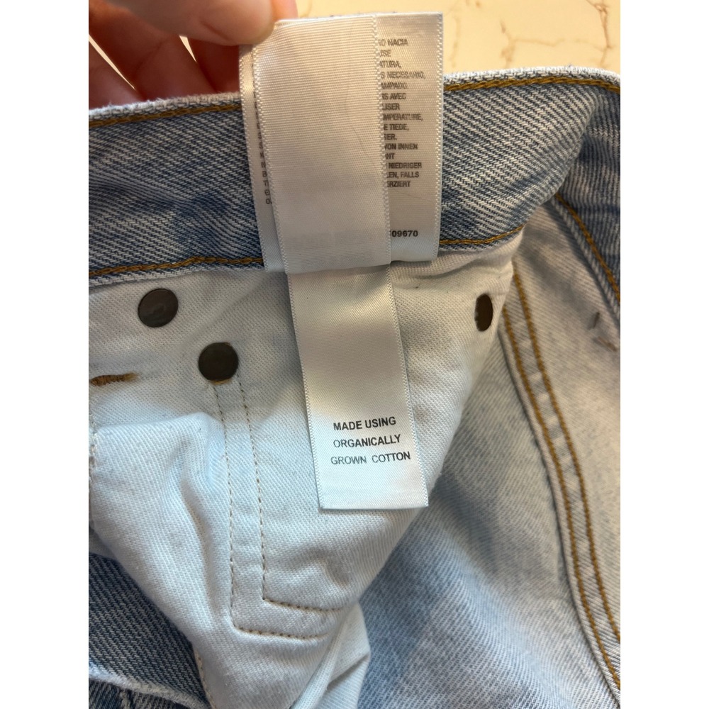 AGOLDE 90's Pinch Waist High Rise Straight Leg Jeans Light Wash Patched 27 - Picture 4 of 10